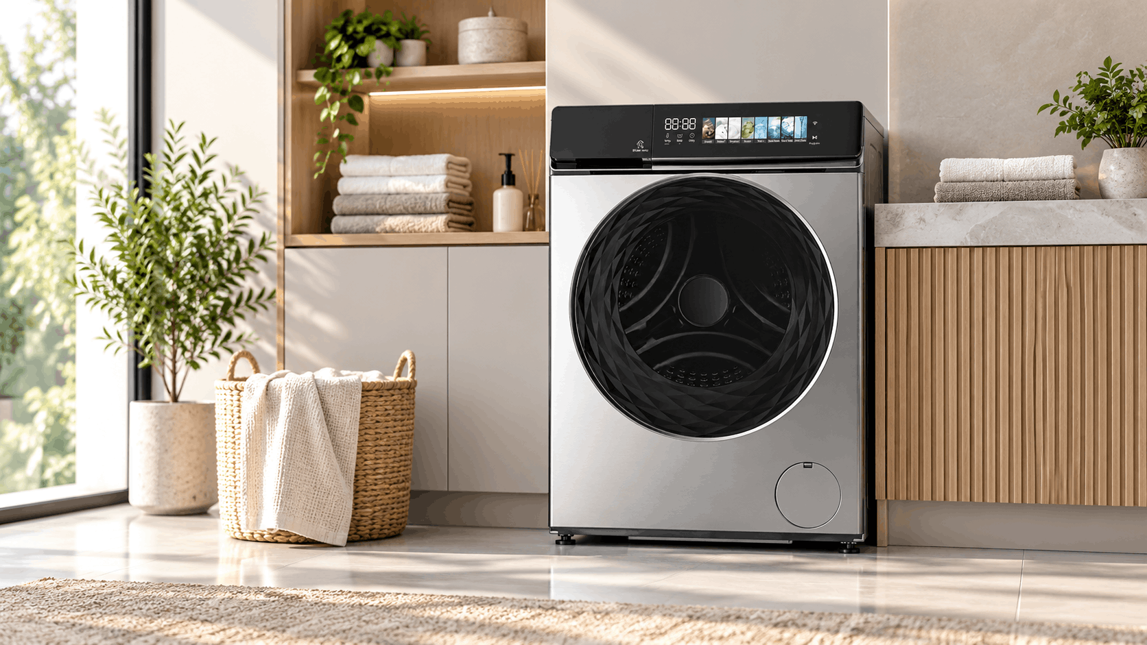 Machine À Laver  MAXWELL 12Kg INVERTER / MAX-WMFL1214DSFDC-IV / Dark Silver